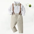 thumbnail image 4 of Darzheoy Toddler Outfit Boys Dressy Suits Suspenders Pants Shirts Suit Casual Wear, 4 of 4