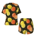 thumbnail image 5 of Naloa Orange Lemon Women's Short-Sleeved Pajama Set, Loungewear, Summer pajamas, Breathable Cozy - XX-Large, 5 of 9