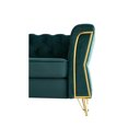 thumbnail image 5 of 87.4 Inch Velvet 3 Seater Sofa Couch, Modern Luxury Couch with Thick Cushion and Golden Legs, Large Comfy Sofa with Tufted Button Decor for Living Room, Green, 5 of 9