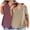 Khaki, variant on Staron Women's Casual Oversized T-Shirt 2-Pack V-Neck Short Sleeve Solid Color Loose Comfy Plus Size Basic Top, White L