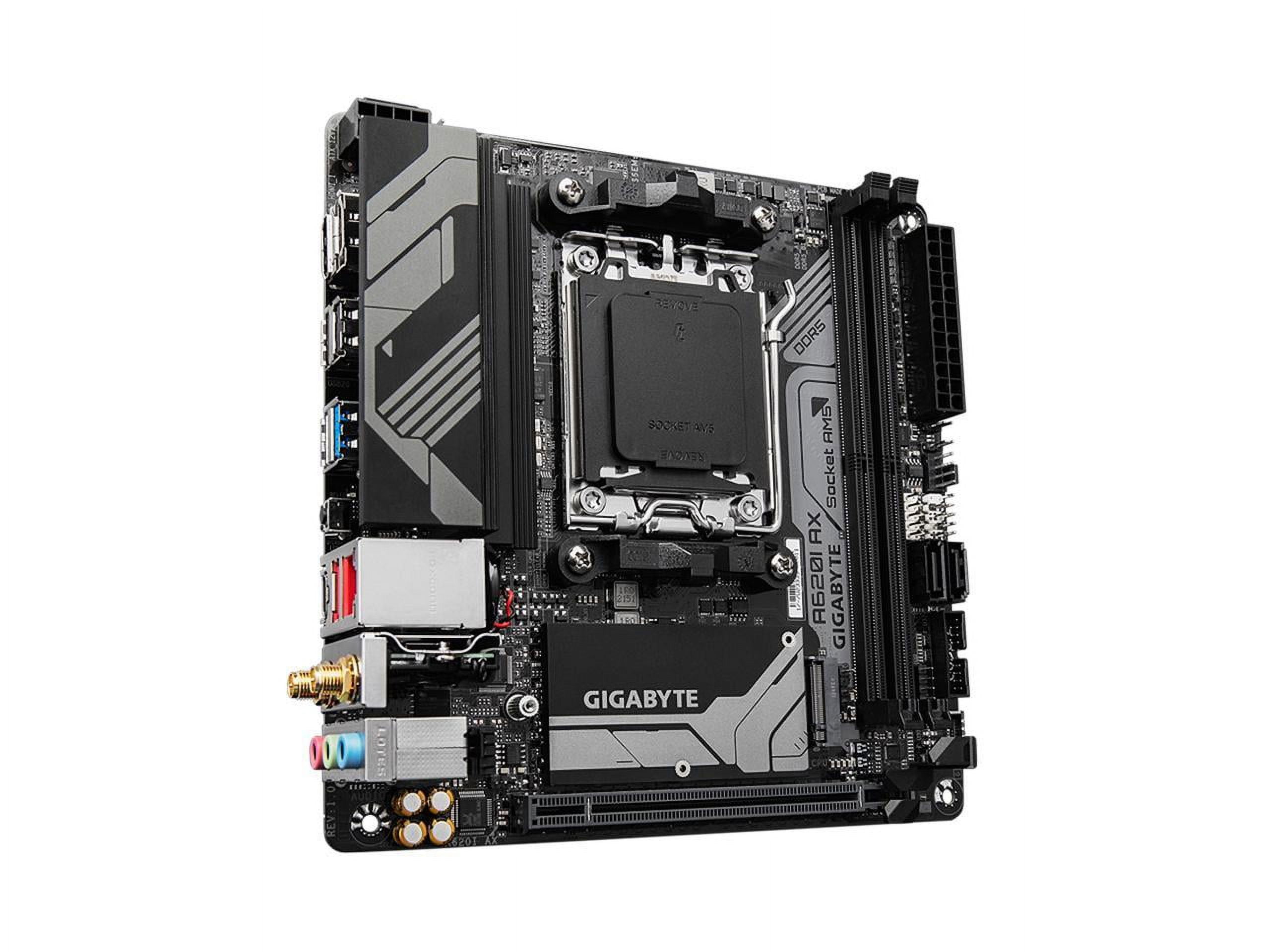 A620I AX AM5 Mini-ITX 新品未使用 GIGABYTE A620I AX AM5 AMD Mini-ITX Motherboard, DDR5, M.2, PCIe