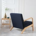 thumbnail image 4 of SUNICOL Stretch Armchair Slipcover with Zipper, Jacquard Spandex Wood Arm Chair Cover Protector, Elastic Removable Accent & Dining Chair Covers for Living Room, Home Decor, Navy Blue, 4 of 8