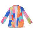 thumbnail image 2 of Blazer para mujer, colorido, sin posicionamiento, estampado, solapa, traje de moda, blusa de poliéster para mujer, 2 of 9
