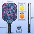 thumbnail image 4 of Pickleball Paddles Set Of 2, Fiberglass Surface, Colorful Geometry Print, 4 Balls & Bag, 4 of 5