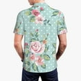 thumbnail image 4 of Balery Vintage Floral Printed Men’s Short Sleeve Polo Shirt, Midweight Men's Shirt,Golf Polo shirts -Medium, 4 of 9