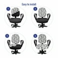 thumbnail image 4 of Floral Office Chair Slipcover, Monochrome Style Layout of Protea Flower Motifs, Protective Stretch Decorative Fabric Cover, Standard Size, Charcoal Grey and White, by Ambesonne, 4 of 5