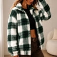 thumbnail image 5 of Winter Coats for Women Classic Plaid Zip Up Long Sleeve Pockets Outdoor Coats, 5 of 8