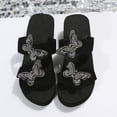 thumbnail image 4 of Kukoosong Wedge Sandals for Women Summer Sandals Casual Slippers Beach Butterfly Shoes Sandals Women Black 36, 4 of 7