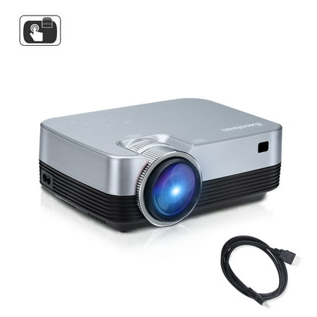 Exelvan Q6 1800 Lux LCD Portable Projector, Video Projector with 150”and 1080P Support, Compatible with HDMI VGA AV USB TF PS4 XBOX TV BOX PC DVD Amazon Fire TV Stick For Home