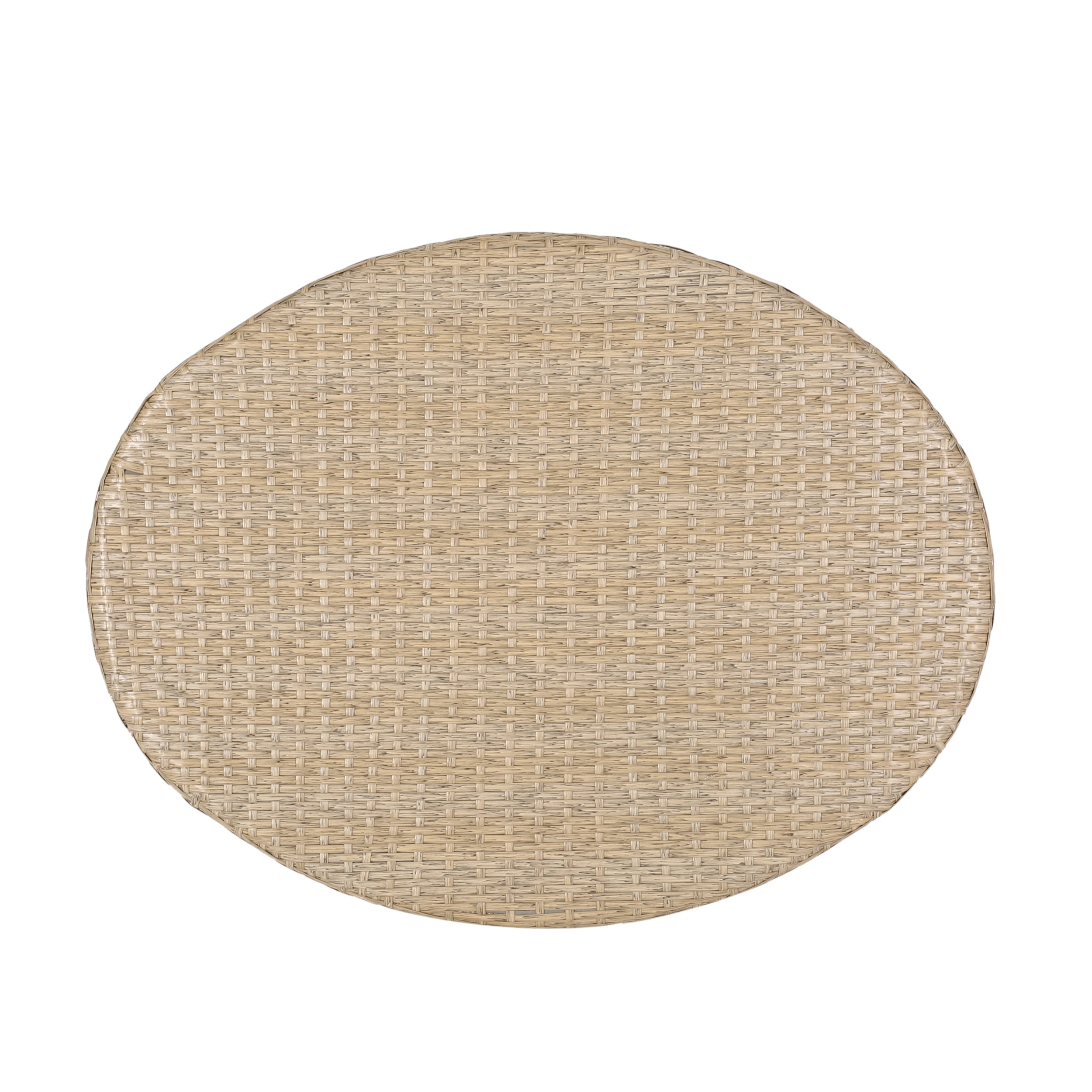 Outdoor Wicker Weave Coffee Table, Leisure Center Table for Patio Garden, Light Brown