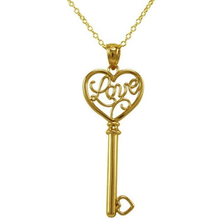 Love, Earth - Love Key 18kt Gold-Plated Pendant, 18