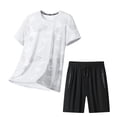 thumbnail image 2 of jobturf Men's 2 Piece Set Quick Dry Short Sleeve T-Shirt and Zipper Pocket Shorts Workout Sets Summer Plus Size Tracksuit M-5XL, 2 of 6