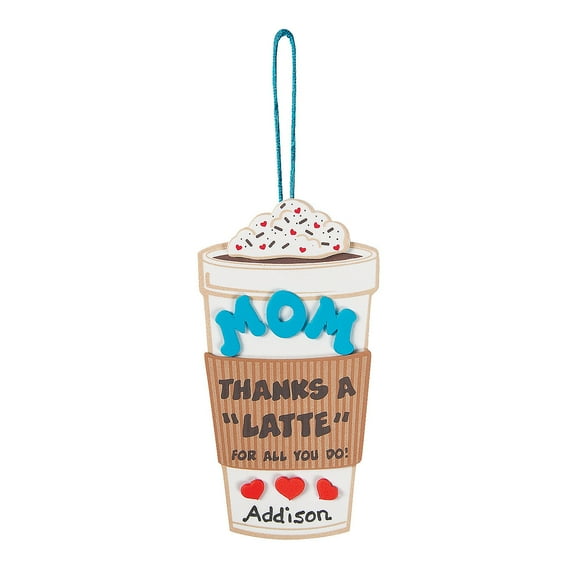 Thanks A Latte Mom Sign Craft Kit, Craft Kits, Sign Decoration Craft Kits, Hanging Decor Craft Kits, Mother's Day, 12 Pieces, Multicolor