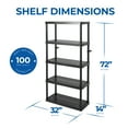 thumbnail image 2 of Gracious Living 5-Shelf Fixed-Height Medium-Duty Shelving Storage, Black, 2 of 10