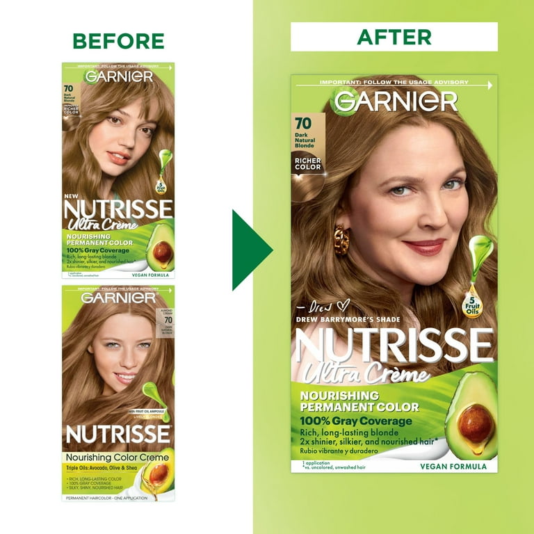 Garnier Nutrisse Nourishing Hair Color Creme, 070 Dark Natural Blonde  Almond Creme