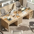 thumbnail image 6 of Vabches Fluted Executive Desk with File Drawer, Wood Home Office Desk with Large Drawers, Modern Computer Writing Desk for Study, 6 of 8