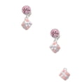 thumbnail image 2 of Delight Jewelry Silvertone Small 3-D Pink Present Box with Bow Pink Crystal Clip on Earrings, 2 of 5