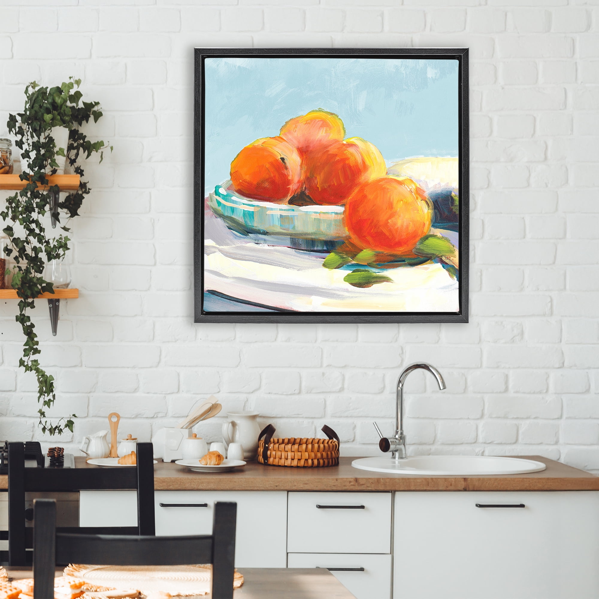 Stupell Industries Citrus Plantation Still Life Black Framed Floater Canvas Wall Art, design by Jane Slivka