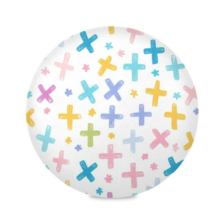 

Round Plate Mat 15.4x15.4 Inchesx4 Placemat Table Mat Kitchen Mat Coffee Mat Fabric Thick Strong Wear-Resistant Heat Resistance Cartoon Color Cross