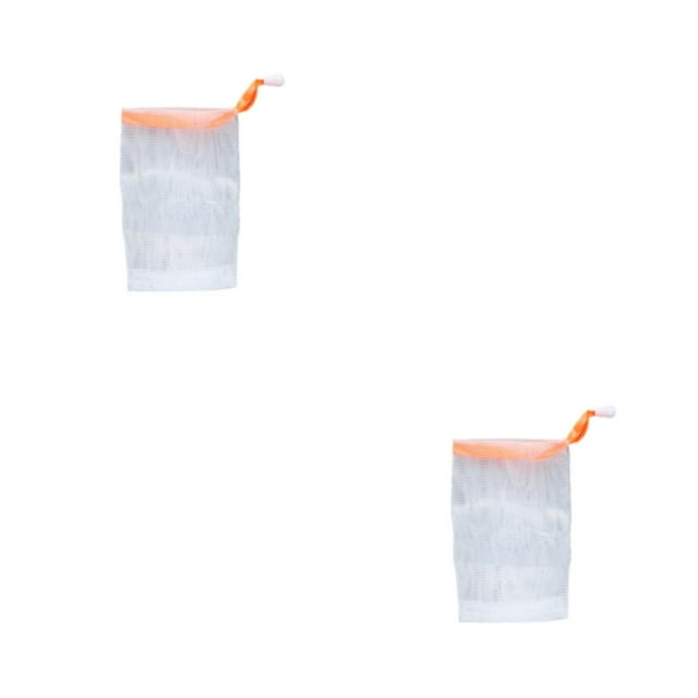 stanreset 1/2/3/5 Gel Soap Bags Facial Bath Face Cleaning Tool Bubble Net Handmade Foaming Drawstring Bag Delicate Supplies Orange 2PCS