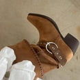 thumbnail image 5 of Wowcloth Women's Casual Western Cowboy Ankle Boots – Stylish Buckle Detail with Chunky Heel & Pointed Toe Design, Versatile for Everyday Outfits, 5 of 9