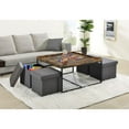 thumbnail image 6 of Lilola Home Engineered Wood 5 Pc Coffee Table Set w/Raised Edge in Weathered Oak, 6 of 8