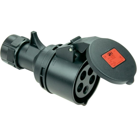 PCE - 32A, 415V, Cable Mount CEE Socket, 3P N E, Black, IP44