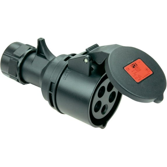 PCE - 32A, 415V, Cable Mount CEE Socket, 3P+N+E, Black, IP44