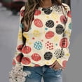 thumbnail image 1 of Styesk Longues Chemises à Manches pour Femmes Mode Décontractée Imprimé de Pâques Col Rond Haut/chemise, 1 of 3