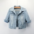 thumbnail image 2 of WEAIXIMIUNG Women's Heated Jacket Womens Denim Jackets Distressed Ripped Long Sleeve Jean Jacket Coats, 2 of 9