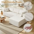 thumbnail image 5 of Hzzkey 105" Modular Cloud Sofa with Chaise, L-Shaped Plush Sectional, Beige White, 5 of 9