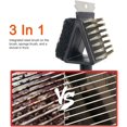 thumbnail image 4 of Stainless Steel BBQ Brush - Easy Clean Tool - Universal 3 in 1 - Black, 4 of 5