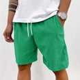 thumbnail image 2 of Lumtrix Mens Corduroy Shorts Casual Elastic Waist Drawstring Lightweight Summer Beach Shorts with Pockets Green 2XL, 2 of 6