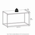thumbnail image 3 of Furinno Camnus Coffee Table, Metal Frame White Coffee Table, Rectangular Wide Side Table, Easy Assembly, for Living Room, Bedroom, Home Office, Plain White/White, 3 of 5