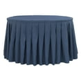 thumbnail image 1 of 1 Pc, Polyester 14Ft Table Skirt - Navy Blue For Weddings, Trade Shows, Showrooms, Events, 1 of 1