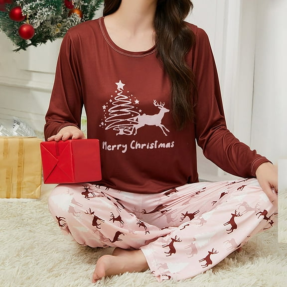 Pajamas 2 PC Set Flannel Pajama Long Sleeve Top With Pants Cozy Winter Sleepwear Loungewear For Holiday Season