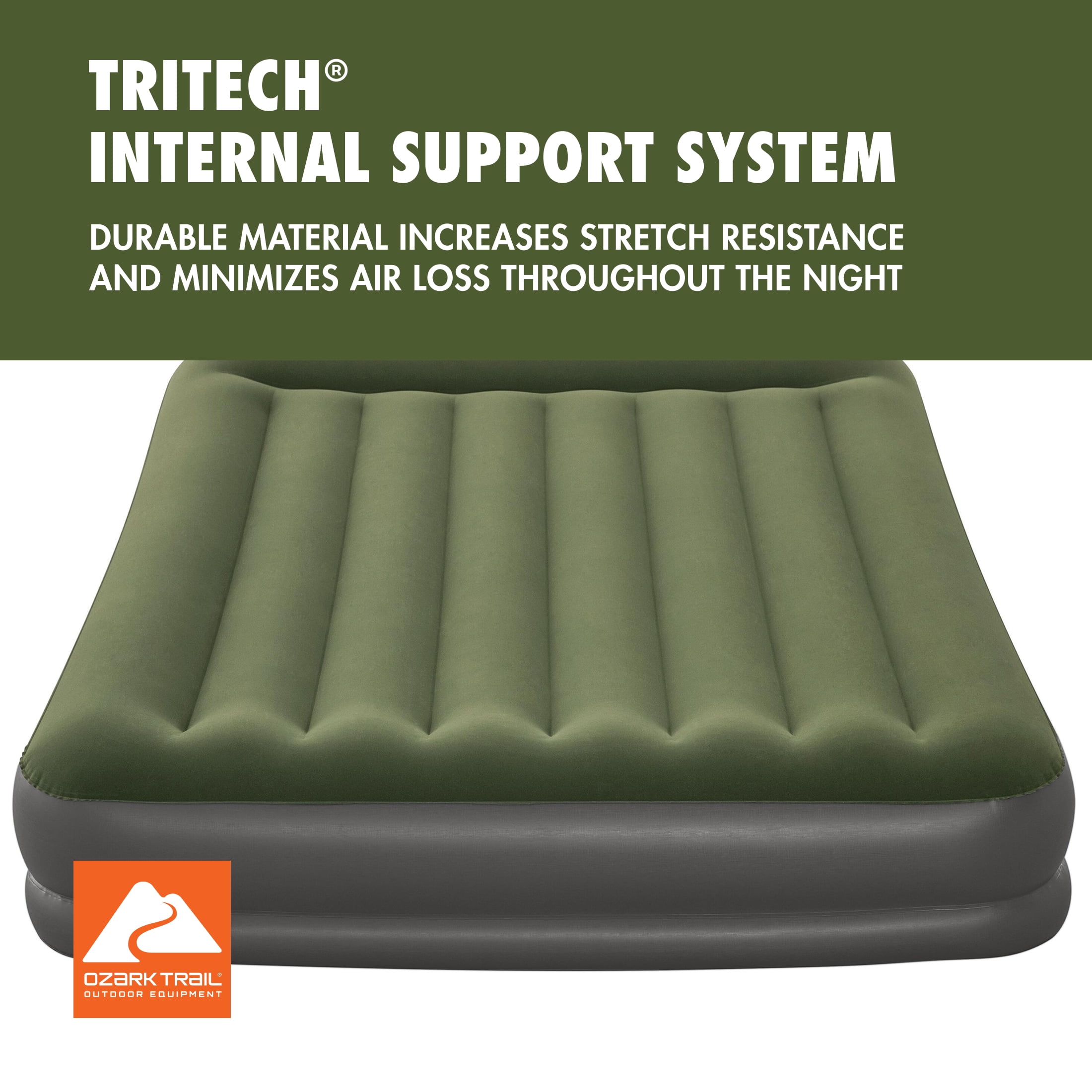 Ozark Trail Tritech Airbed Queen 14Inch With In & Out Pump