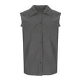 thumbnail image 6 of Nfurl Fall Jackets for Women Trendy Button Down Sleeveless Jacket Dressy Casual Lapel Solid Color Outerwear Vests Ladies Fashion Tops Gray XL, 6 of 9