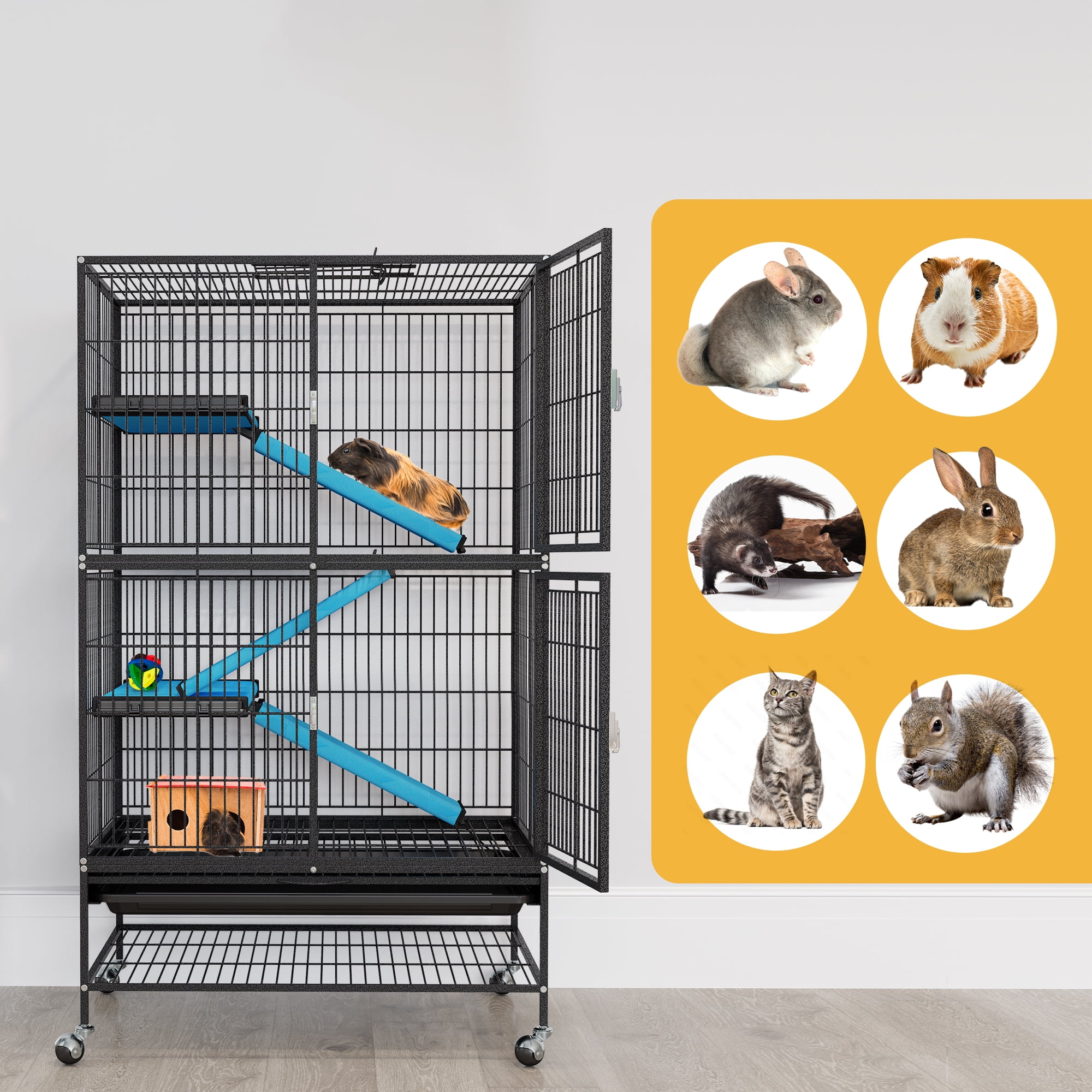 Indoor Ferret Cage Yaheetech 37-inch Metal Ferret Chinchilla Cage