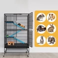 thumbnail image 2 of Dextrus 4-Tier Indoor Animal Cage for Small Pets, Metal Cage for Adult Rats, Rabbits, Ferrets, Chinchillas, Cats, Guinea Pigs, and Large Hamsters, 2 of 6