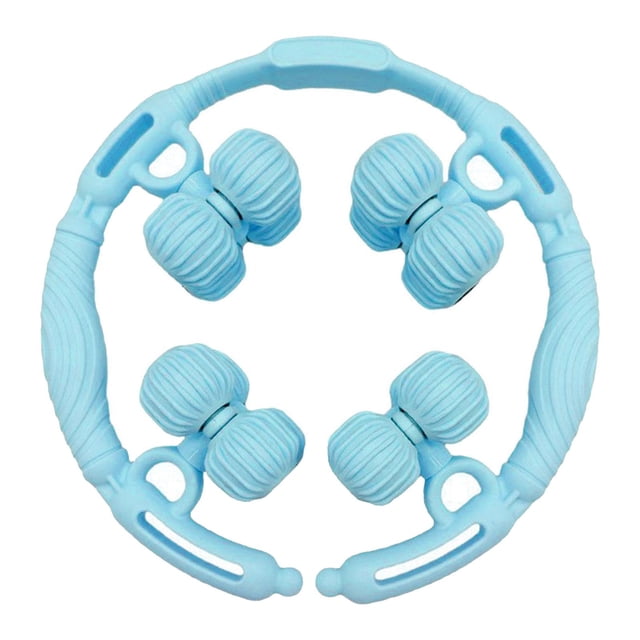 Voxware Rouleau de Massage pour Jambes à 16 Roues Outil de Massage Fesses Cou Cuisses Dos Rouleau pour Muscles Bleu