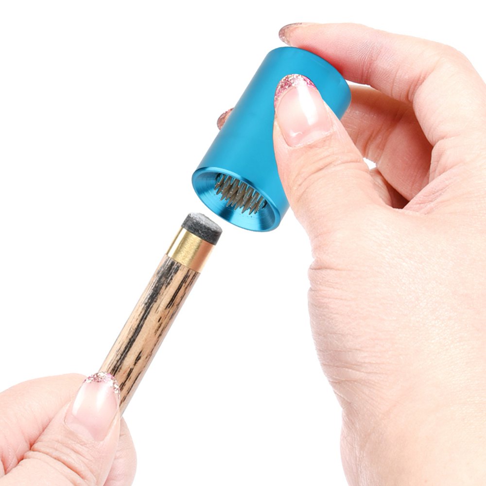 LYUMO Portable 2in1 Billiard Cue Tip Tool Pool Stick Shaper Repair