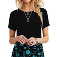 thumbnail image 3 of Gvmfive Women Dresses Casual Boho Floral Print Short Sleeve T-shirt Dress, 3 of 4