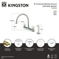 thumbnail image 4 of Kingston KB721PX Vintage Two-Handle 4-Hole 8" Centerset Kitchen Faucet with Side Sprayer in Polished Chrome, 4 of 4