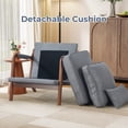 thumbnail image 6 of Bonzy Home Mid-Century Modern Accent Chair Set of 2, Comfy Upholstered Lounge Reading Armchair with Side Storage Pocket & Lumbar Cushion, for Living Room Bedroom, Gray, 6 of 9