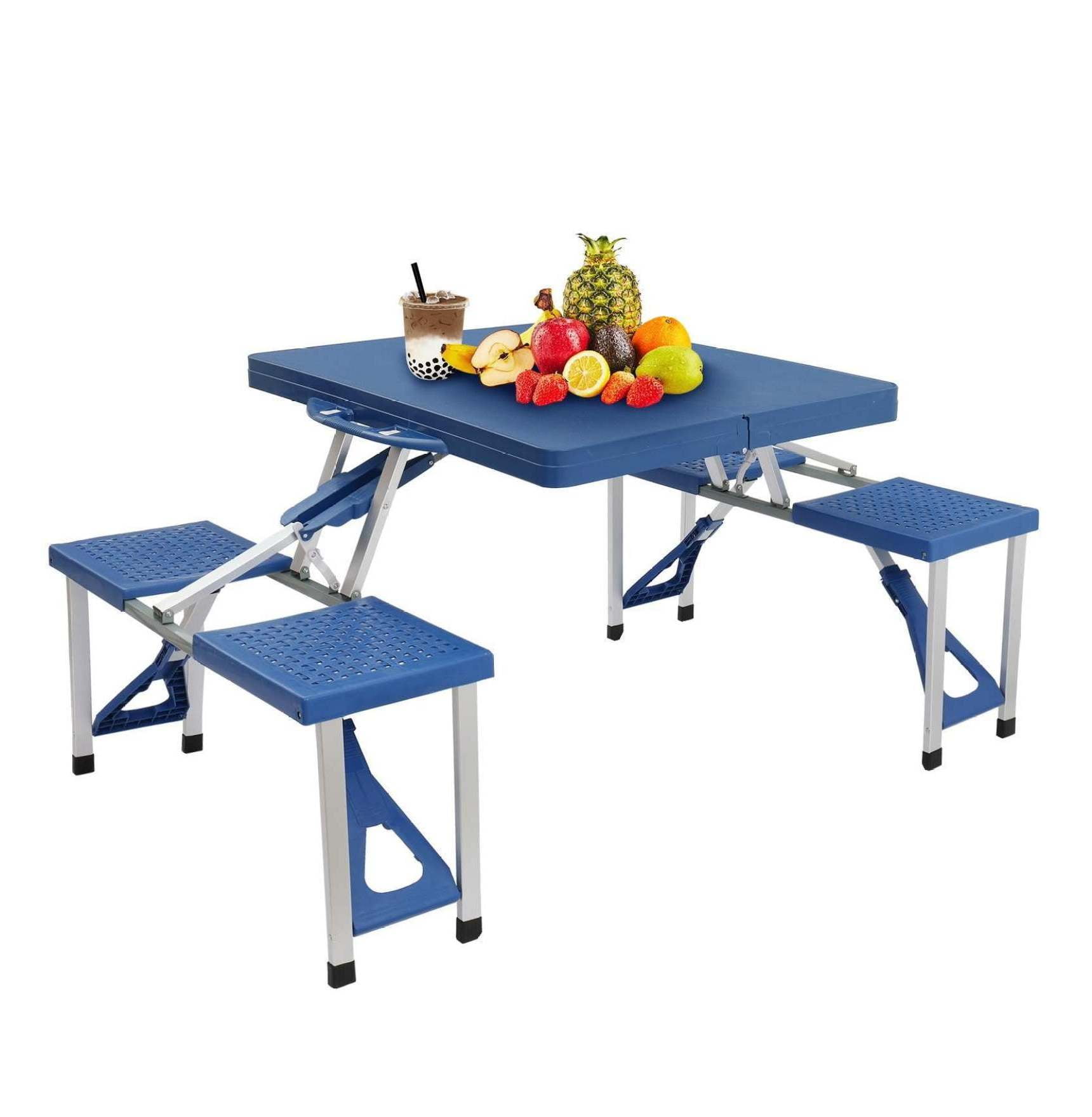 Table De Camping Pliante Ozark Trail Bleue – Avec Housse De Transport – Modèle CT-210 (19x19x17H)