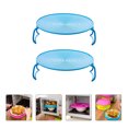 thumbnail image 3 of KAKOWELY layered storage rack 2Pcs Microwave Oven Tray Holders Layered Storage Racks Kitchen Steaming Racks9.25"X9.25"X3.27", 3 of 4