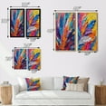 thumbnail image 4 of Designart "Colorful Feathers Painting with Rough Texture I" Feathers Framed Wall Art Set Of 2 - Modern Multicolor Gallery Wall Frame Set For Home Decor, 4 of 6
