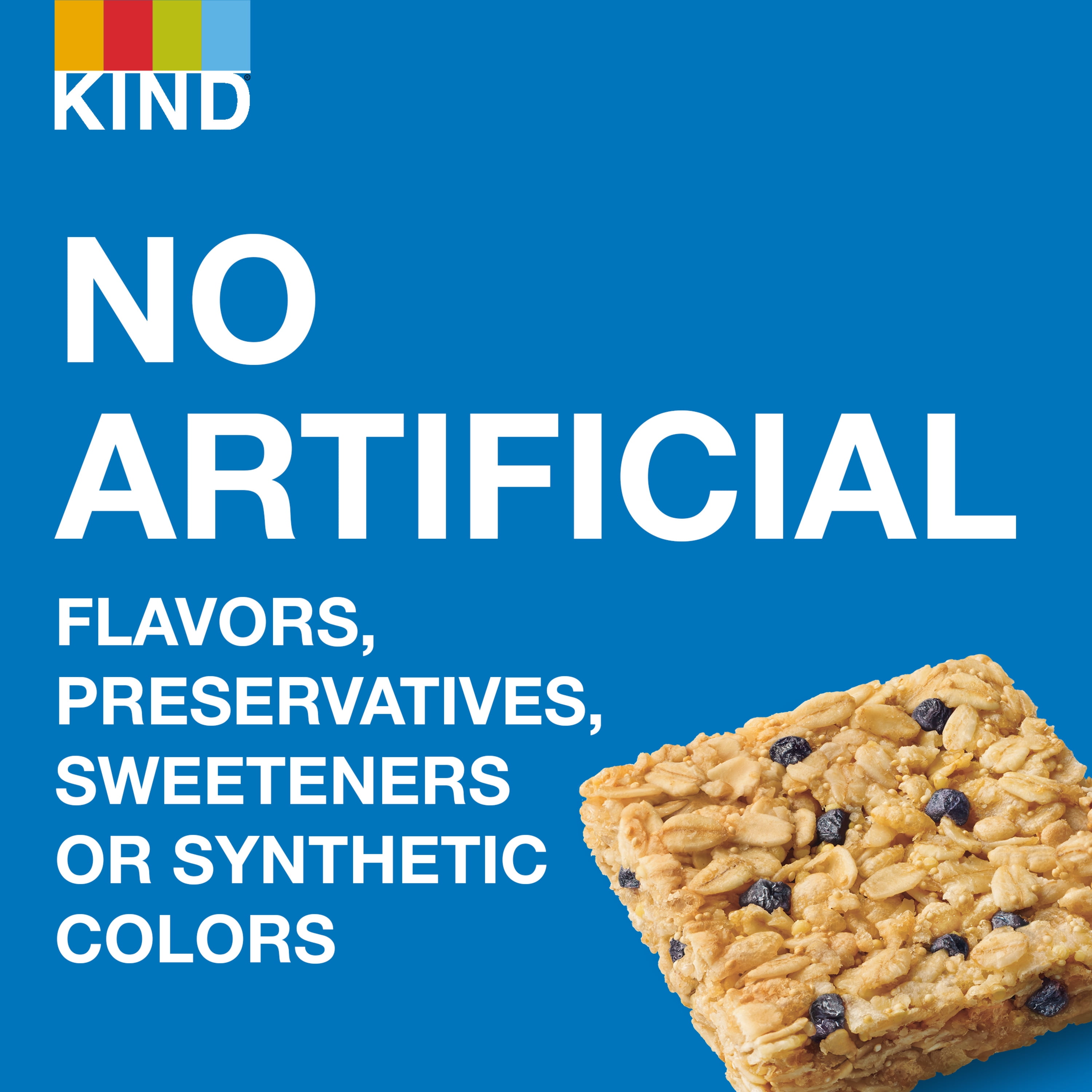 KIND Healthy Grains Gluten Free Vanilla Blueberry Snack Bars, Value Pack, 1.2 oz, 15 Count Box