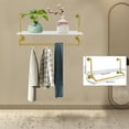 thumbnail image 3 of Golden Iron Pipes Clothes Hanging Rail Organizer Wall Mounted Garment Rack Towel Hanger, 3 of 12
